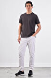 Antrasit   Düz Erkek T-Shirt - Slim Fit