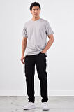 Gri   Düz Erkek T-Shirt - Slim Fit