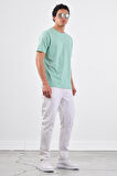 Mint Yeşili   Düz Erkek T-Shirt - Slim Fit