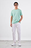 Mint Yeşili   Düz Erkek T-Shirt - Slim Fit