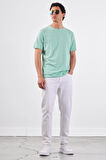 Mint Yeşili   Düz Erkek T-Shirt - Slim Fit