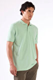 Mint Yeşili   Düz Erkek T-Shirt - Slim Fit