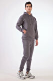Antrasit Kapüşonlu Kanguru Cepli Regular Fit Erkek Sweatshirt