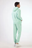 Mint Yeşili Kapüşonlu Kanguru Cepli Regular Fit Erkek Sweatshirt