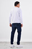 Beyaz    Erkek Sweatshırt - Regular Fit