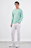 Mint Yeşili    Erkek Sweatshırt - Regular Fit