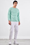 Mint Yeşili    Erkek Sweatshırt - Regular Fit
