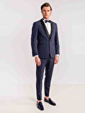 Dufy Lacivert Erkek Slim Fit Düz Şal Yaka Smokin Takım - 35711