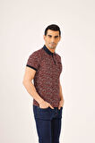 Dufy Bordo Erkek Regular Fit Desenli Polo Yaka Tshirt - 70026