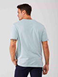 Dufy Mint Yeşili Erkek Slim Fit Düz  Bisiklet Yaka Tshirt - 70938