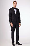 Dufy Siyah Erkek Slim Fit   Mono Yaka Smokin Takım - 79125