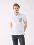 Dufy Beyaz Erkek Slim Fit Düz  Polo Yaka Tshirt - 82801