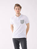 Dufy Beyaz Erkek Slim Fit Düz  Polo Yaka Tshirt - 82801