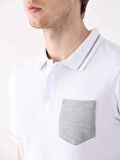 Dufy Beyaz Erkek Slim Fit Düz  Polo Yaka Tshirt - 82801