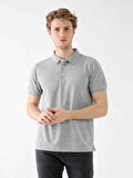 Dufy Gri Melanj Erkek Slim Fit Düz  Polo Yaka Tshirt - 85453