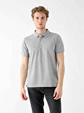 Dufy Gri Melanj Erkek Slim Fit Düz  Polo Yaka Tshirt - 85453