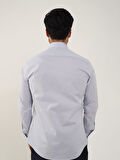 Dufy Açık Gri Erkek Slim Fit Düz Klasik Yaka Uzun Kol Gömlek - 88364