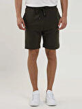 Dufy Haki Erkek Regular Fit Düz Casual Örme Short - 88538
