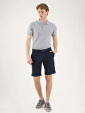 Dufy Lacivert Erkek Ekstra Slim Fit Düz Casual Short - 89629