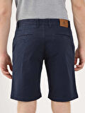 Dufy Lacivert Erkek Ekstra Slim Fit Düz Casual Short - 89629