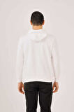 Dufy Ekru Erkek Regular Fit Baskılı Pamuklu Kapüşonlu Sweatshirt - 90900