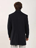 Dufy Lacivert Erkek Regular Fit Düz Mono Yaka Kaban - 91361