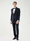 Dufy Lacivert Erkek Slim Fit Düz Sivri Yaka Smokin Takım - 92401