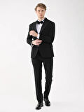Dufy Siyah Erkek Slim Fit Düz Sivri Yaka Smokin Takım - 92409