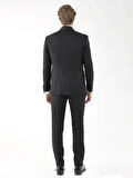 Dufy Siyah Erkek Slim Fit Düz Sivri Yaka Smokin Takım - 92425