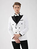 Dufy Ekru Erkek Slim Fit Düz Sivri Yaka Smokin Takım - 92441