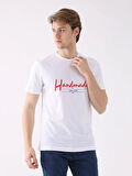 Dufy Beyaz Erkek Regular Fit Baskılı Casual O Yaka Tshirt - 94351