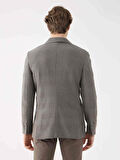 Dufy Kahverengi Erkek Slim Fit Ekose Desenli Mono Yaka Ceket - 95400