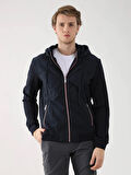 Dufy Lacivert Erkek Regular Fit Düz  Kapüşonlu Mont - 96391