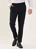 Dufy Lacivert Erkek Slim Fit Çizgili Klasik Pantolon - 97608