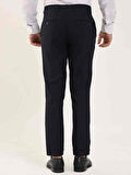 Dufy Lacivert Erkek Slim Fit Çizgili Klasik Pantolon - 97608
