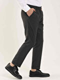 Dufy Koyu Gri Erkek Slim Fit Çizgili Klasik Pantolon - 97615