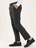 Dufy Koyu Gri Erkek Slim Fit Çizgili Klasik Pantolon - 97615