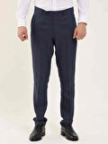 Dufy Lacivert Erkek Slim Fit Melanj Desenli Klasik Pantolon - 97641