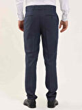 Dufy Lacivert Erkek Slim Fit Melanj Desenli Klasik Pantolon - 97641