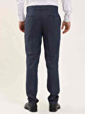 Dufy Lacivert Erkek Slim Fit Melanj Desenli Klasik Pantolon - 97641