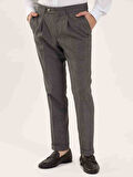 Dufy Kahverengi Erkek Slim Fit Melanj Desenli Klasik Pantolon - 97655