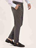 Dufy Kahverengi Erkek Slim Fit Melanj Desenli Klasik Pantolon - 97655