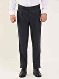 Dufy Lacivert Erkek Slim Fit Balıksırtı Desenli Klasik Pantolon - 97704