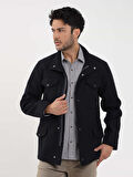 Dufy Lacivert Erkek Regular Fit Düz Casual Dik Yaka Mont - 98145
