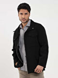 Dufy Siyah Erkek Regular Fit Düz Casual Dik Yaka Mont - 98150