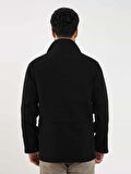 Dufy Siyah Erkek Regular Fit Düz Casual Dik Yaka Mont - 98150