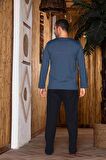 Erkek Penye Pamuk Regular Kalıp Sıfır Yaka Pijama Takımı A803123