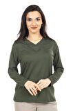 Kadın Orta Yaş ve Üzeri Yeni Model V Yaka Sade Model Anne Penye Bluz 30565