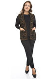 Kadın Etnik Model Triko Örgü Kilim Yelek 1070