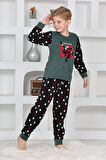 Yeni Sezon Sonbahar/Kış Erkek Çocuk Skate 8 Desenli Polar Pijama Takımı 4536